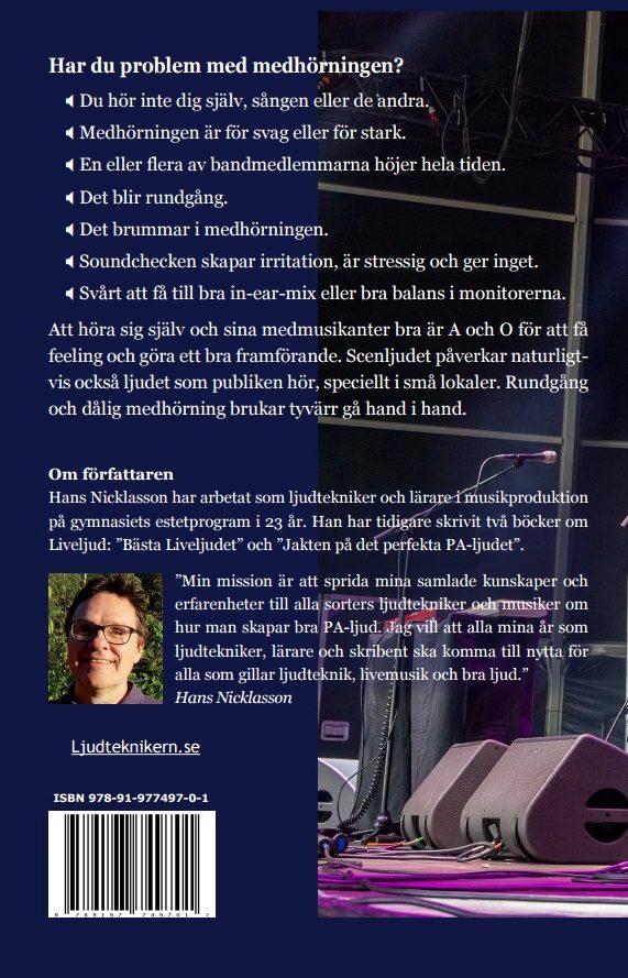 Bok: Skapa bra medhörning. Omslagets baksida. Bok: Skapa bra medhörning. Omslagets baksida.